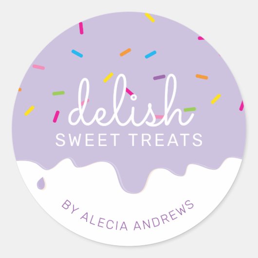 PARTY FROSTING DRUPPELS schattige taart strooit pa Ronde Sticker (Voorkant)