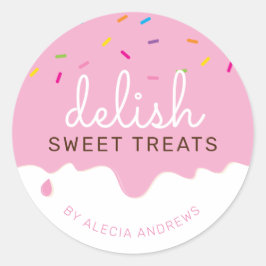 PARTY FROSTING DRUPPELS schattige taart strooit ro Ronde Sticker
