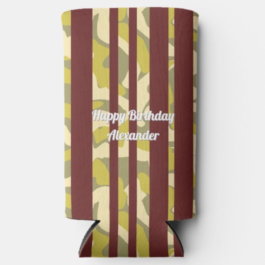 Party Fun Abstract Camo Stripe Pattern Seltzer Blikjeskoeler (Voorkant)