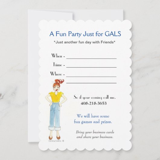 Party Gals Uitnodiging (Achterkant)