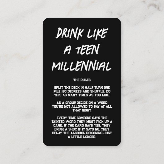 Party Game Kaarten Visitekaartje (Achterkant)