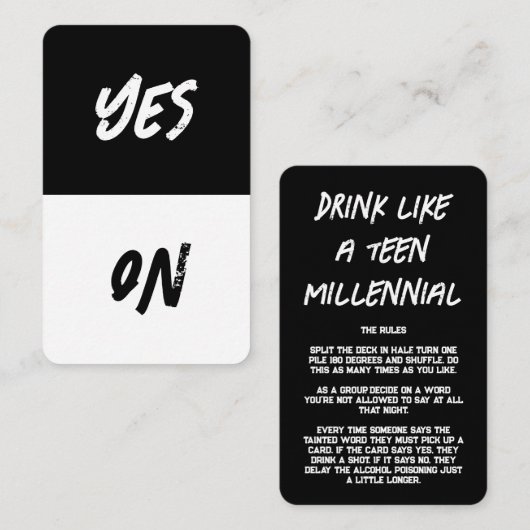 Party Game Kaarten Visitekaartje (Voorkant / Achterkant)