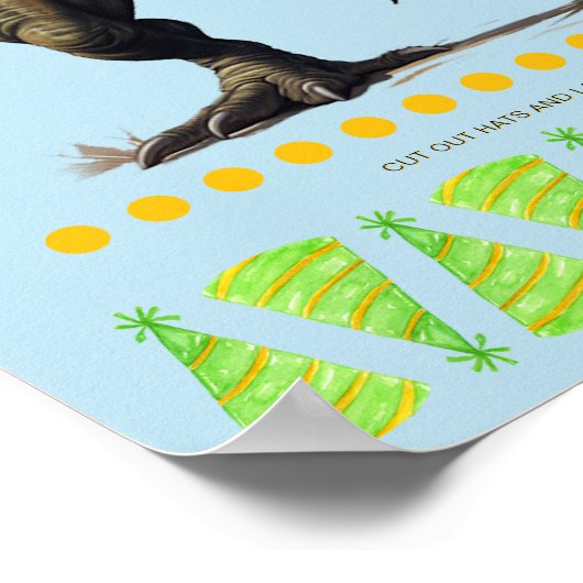 Party Game: Pin het Pet op de dinosaurus Poster (Hoek)