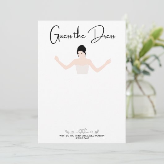 Party games schets de jurk kaart (Staand voorkant)
