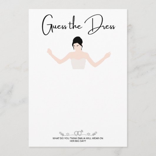 Party games schets de jurk kaart (Voorkant)
