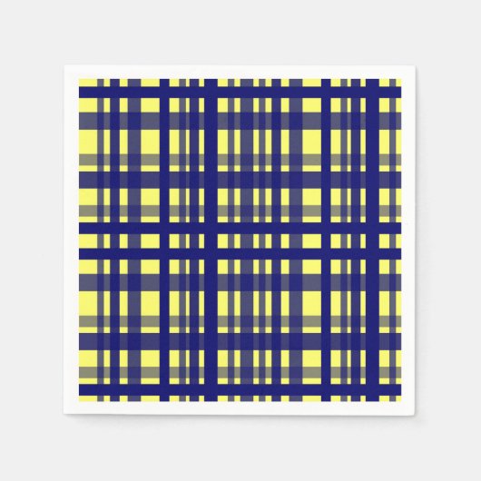 Party Geel & Donkerblauw Servet (Voorkant)