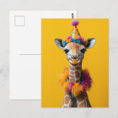 Party Giraffe Extravaganza Briefkaart (Voorkant / Achterkant)