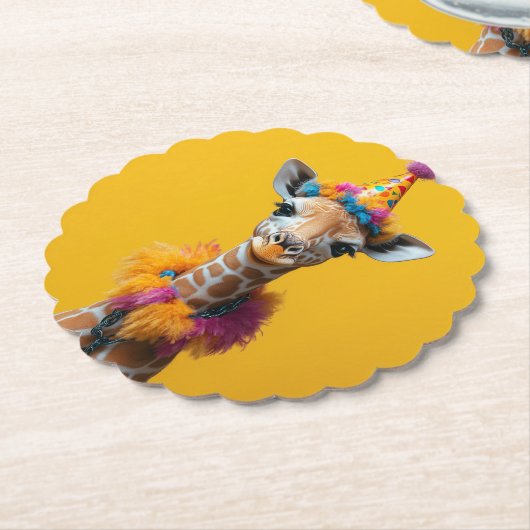 Party Giraffe Extravaganza Kartonnen Onderzetters (Gekanteld)