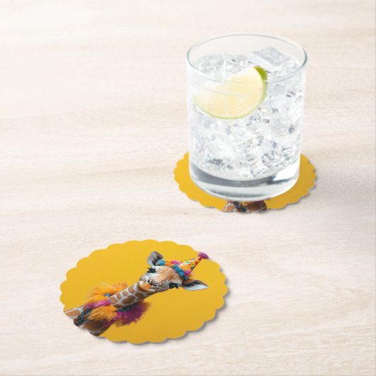 Party Giraffe Extravaganza Kartonnen Onderzetters (Insitu)