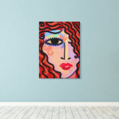 Party Girl Abstract digitaal portret van een vrouw Canvas Afdruk (Insitu (Houten vloer))