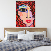 Party Girl Abstract digitaal portret van een vrouw Canvas Afdruk (Insitu (Slaapkamer))