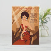Party Girl (Afro-Amerikaanse) Uitnodiging (Staand voorkant)
