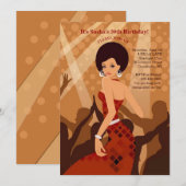 Party Girl (Afro-Amerikaanse) Uitnodiging (Voorkant / Achterkant)