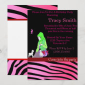 Party Girl Birthday Invitation #8 Kaart (Voorkant / Achterkant)