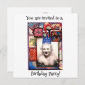 Party Girl Birthday Party Invitation Kaart (Voorkant / Achterkant)