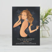 Party Girl Invitation Kaart (Staand voorkant)