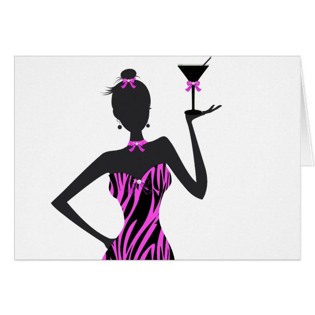 Party Girl Martini Zebra Pink (Voorkant Horizontaal)