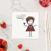 Party Girl met rode wijn Servet (Insitu)