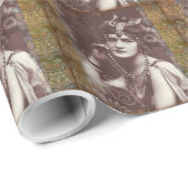  Party Girl op Tapestry Wrapping Paper Cadeaupapier (Rol Hoek)