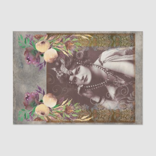  Party Girl Victoriaans Tapestry Tissue Papier (Voorkant)