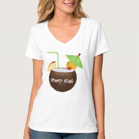 Party Girl Women's V-Neck T-Shirt (Voorkant)