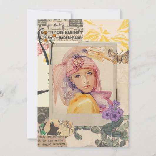 Party  girls cards art deco feestdagenkaart (Voorkant)