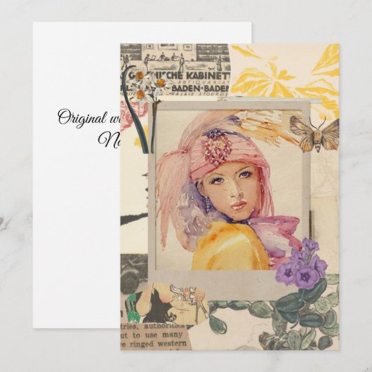 Party  girls cards art deco feestdagenkaart (Voorkant / Achterkant)