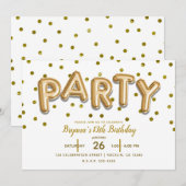 PARTY Gold Balloons en Confetti Birthday ALLE KLEU Kaart (Voorkant / Achterkant)