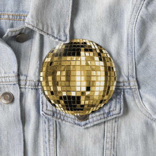 Party Gold Disco Ball Button (In situ)