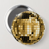 Party Gold Disco Ball Button (Voorkant /achterkant)