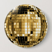 Party Gold Disco Ball Button (Voorkant)