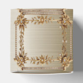 Party Gold  Rechthoek Dimond Flowers Shiny Bedankdoosjes (Bovenkant)