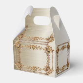 Party Gold  Rechthoek Dimond Flowers Shiny Bedankdoosjes (Achterkant)