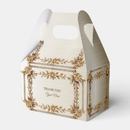 Party Gold  Rechthoek Dimond Flowers Shiny Bedankdoosjes