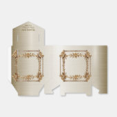 Party Gold  Rechthoek Dimond Flowers Shiny Bedankdoosjes (Uitgevouwen)