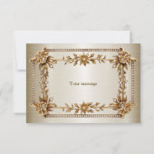 Party Gold Rechthoek Dimond Flowers Shiny Bedankkaart (Achterkant)