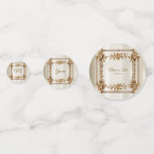 Party Gold  Rechthoek Dimond Flowers Shiny Confetti (Achterkanten)