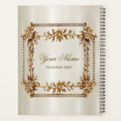Party Gold  Rechthoek Dimond Flowers Shiny Planner (Achterkant)