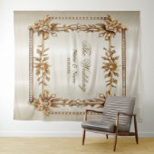 Party Gold  Rechthoek Dimond Flowers Shiny Wandkleed (In Situ (horizontaal))