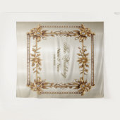 Party Gold  Rechthoek Dimond Flowers Shiny Wandkleed (Voorkant (horizontaal))