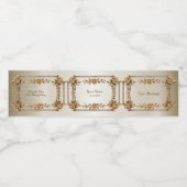 Party Gold  Rechthoek Dimond Flowers Shiny Waterfles Etiket (Enkel label)