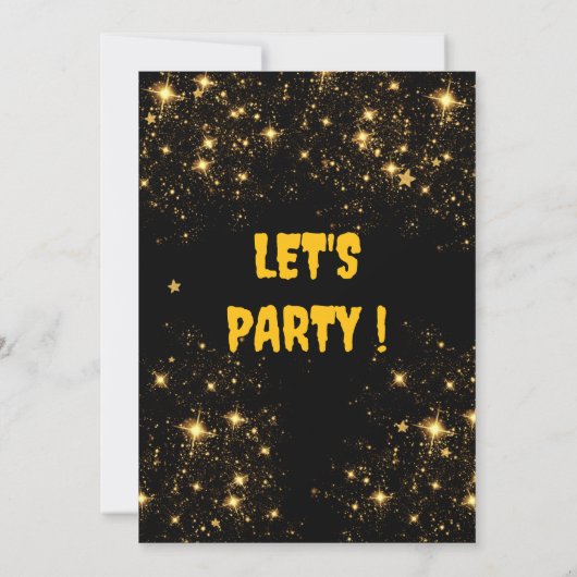 Party Gold Uitnodiging verjaardag (Achterkant)