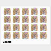 Party Golden Retriever Vierkante Sticker (Vel)