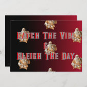 Party greeting colour red and black  feestdagenkaart (Voorkant / Achterkant)