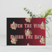 Party greeting colour red and black  feestdagenkaart (Staand voorkant)