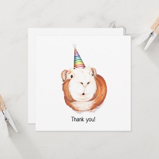 Party Guinea Pig - Dank u Briefkaart (Voorkant / Achterkant in situ)