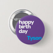 Party Happy Birthday minimaal paarse badge knop Ronde Button 5,7 Cm (Voorkant /achterkant)