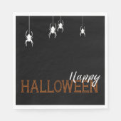 Party Happy Oranje Halloween Spinnen | Partij Servet (Voorkant)