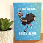 Party Hard Birthday Ostrich Dancing Cartoon