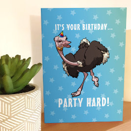 Party Hard Birthday Ostrich Dancing Cartoon